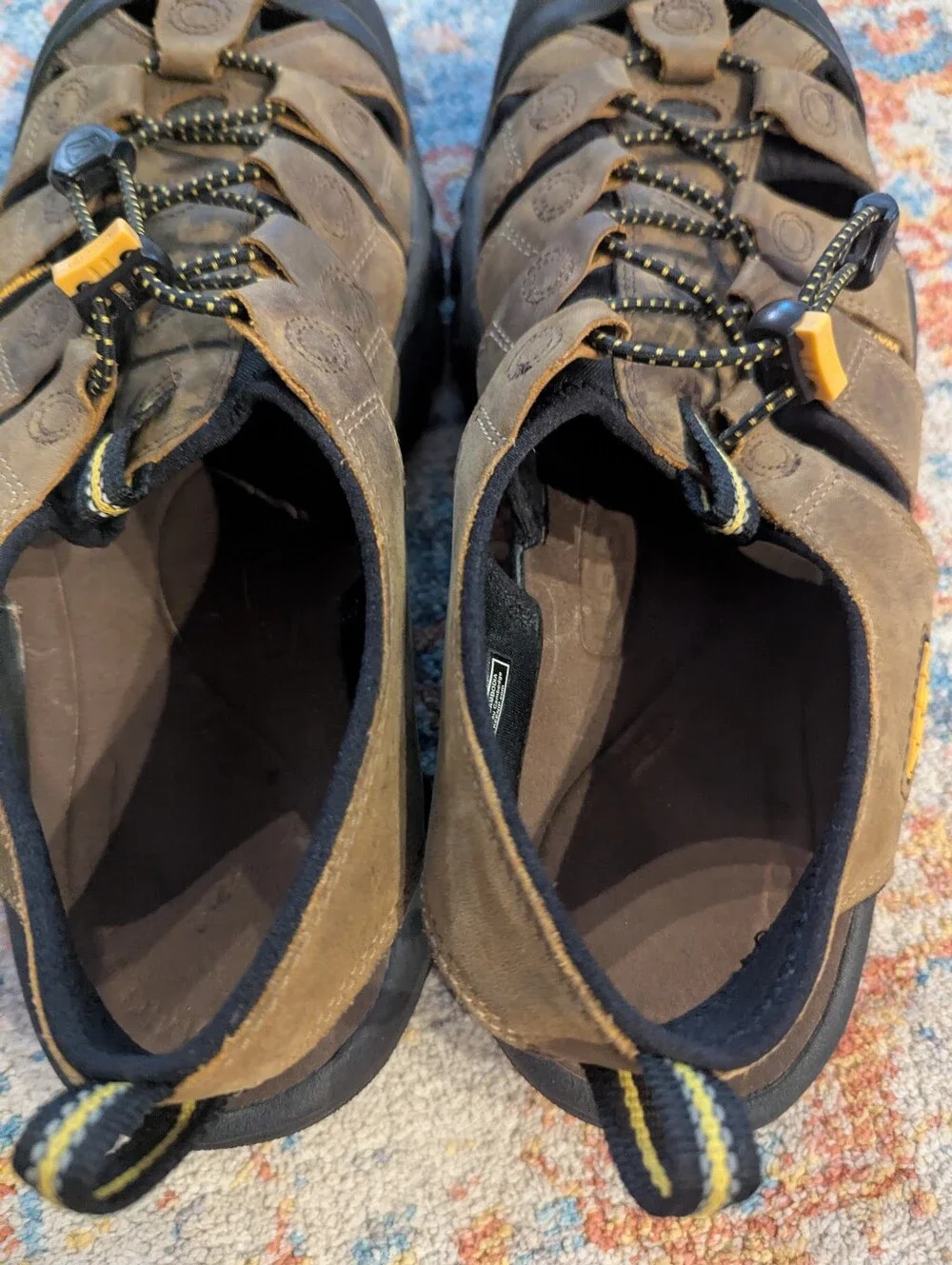 Keen Men's 10 Brown Newport Leather Waterproof Bungee Sport Closed Toe Sandals